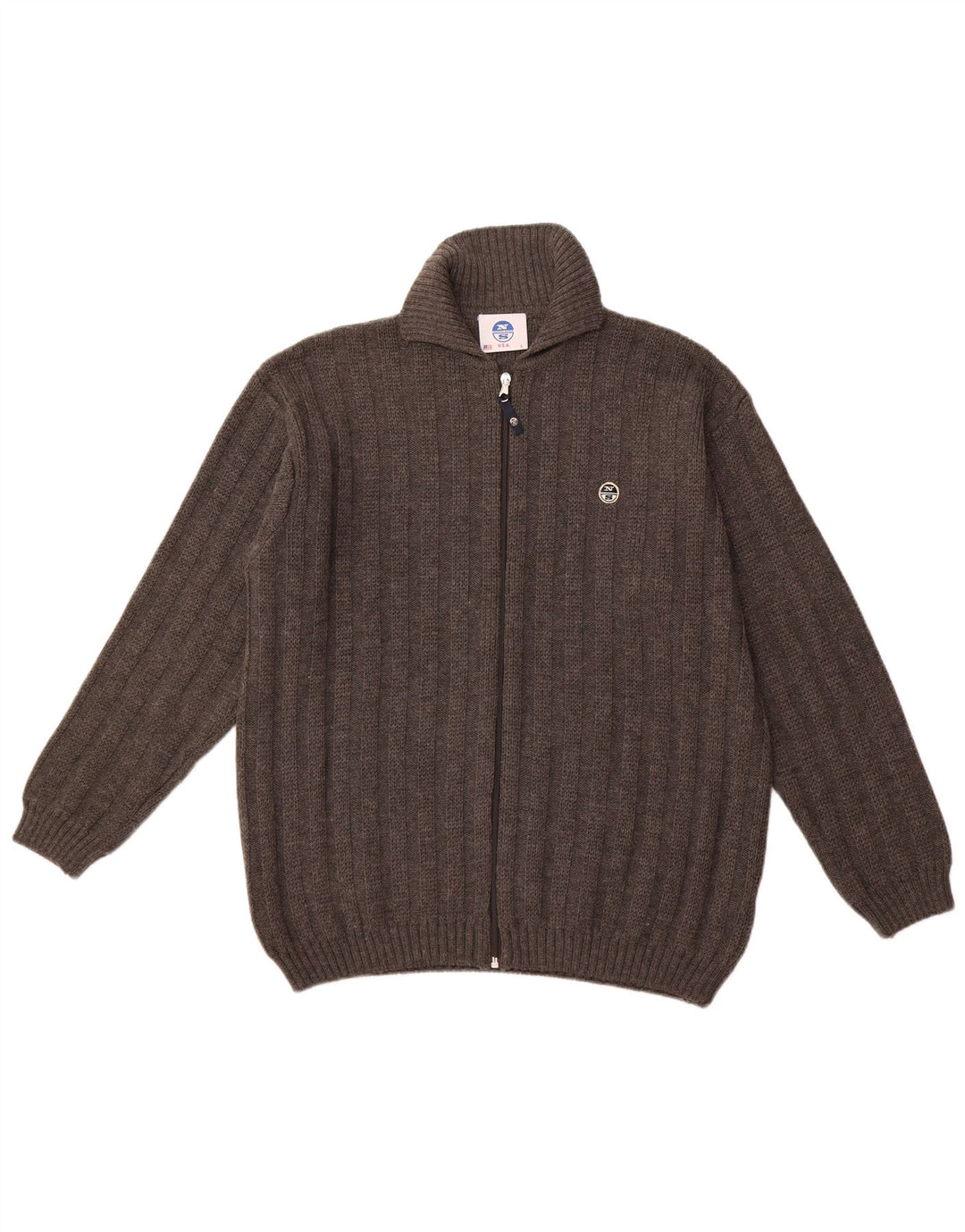 NORTH SAILS Maglione cardigan da uomo grande in acrilico grigio