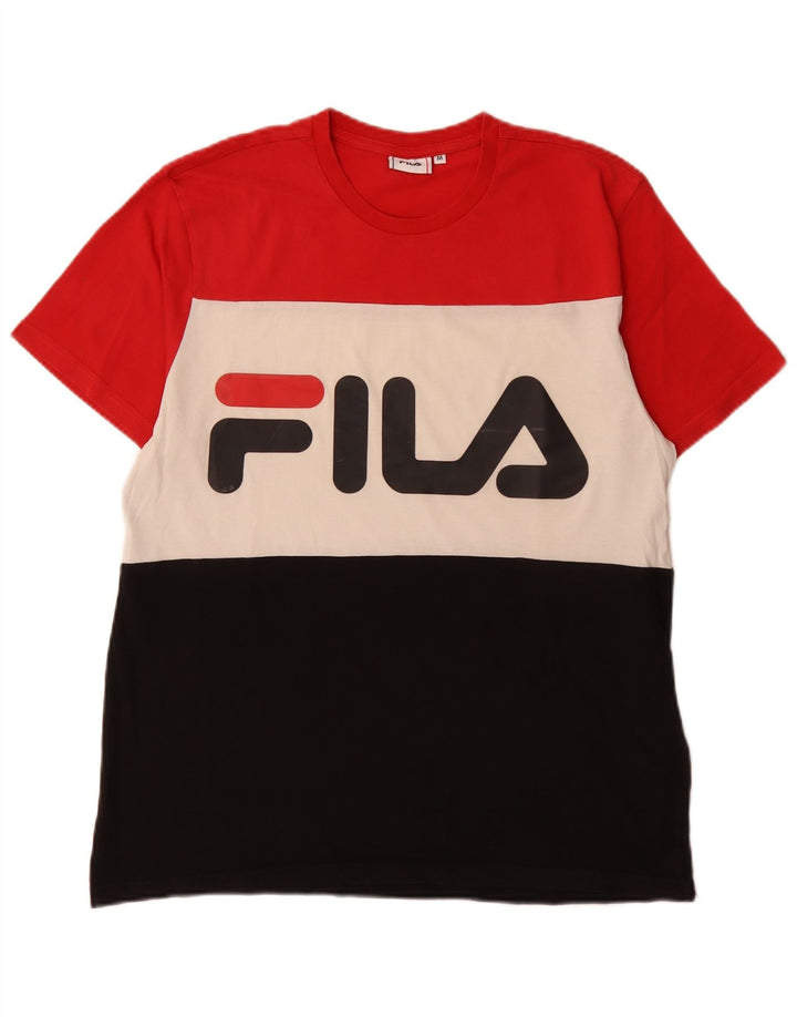 T-shirt grafica da uomo Fila Top in cotone color block medio multicolore