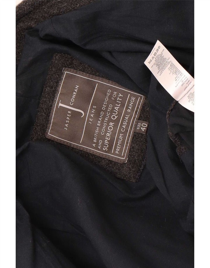 Giacca blazer da uomo a 2 bottoni Jasper Conran UK 40 grande lana a quadri grigi