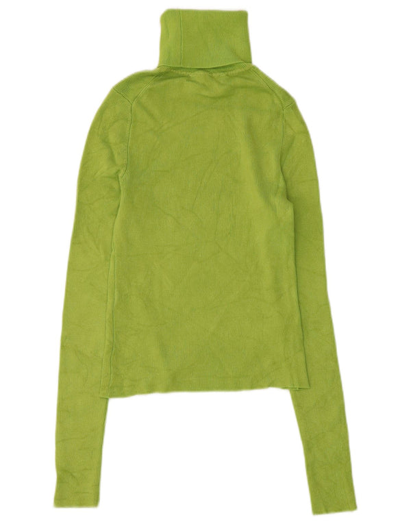 Maglione corto da donna Zara con collo alto UK 8 piccolo viscosa verde