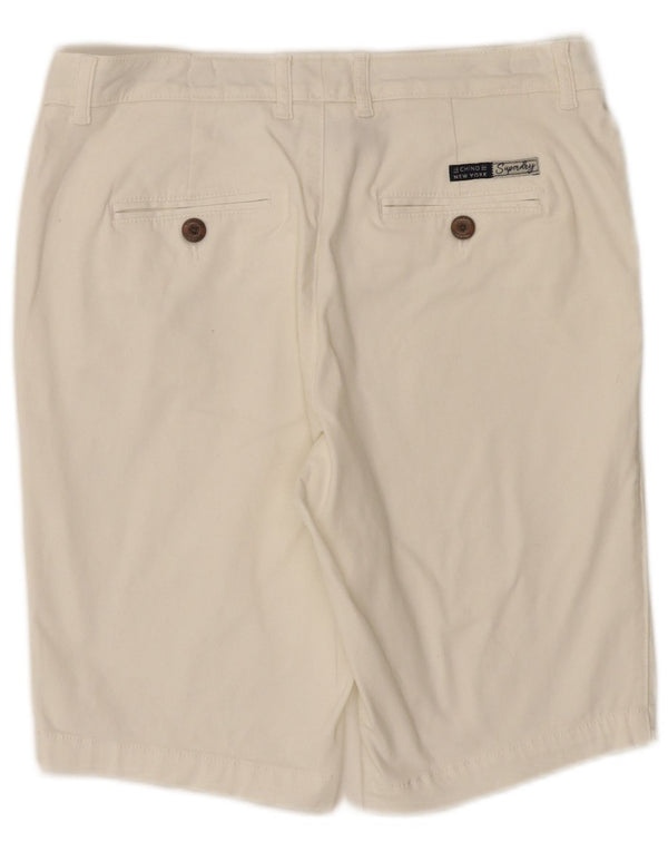 Pantaloncini chino regolari da donna Superdry UK 10 piccoli W30 bianchi