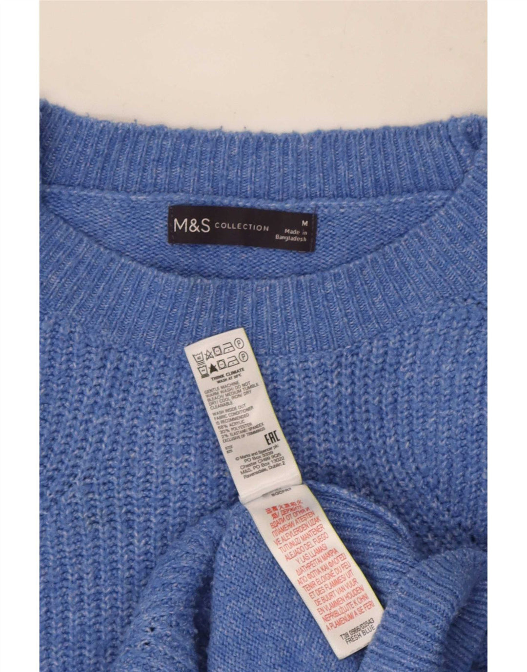 Maglione maglione girocollo oversize da donna Marks & Spencer UK 14 Blu medio