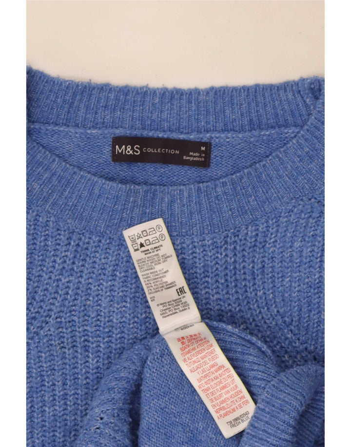 Maglione maglione girocollo oversize da donna Marks & Spencer UK 14 Blu medio