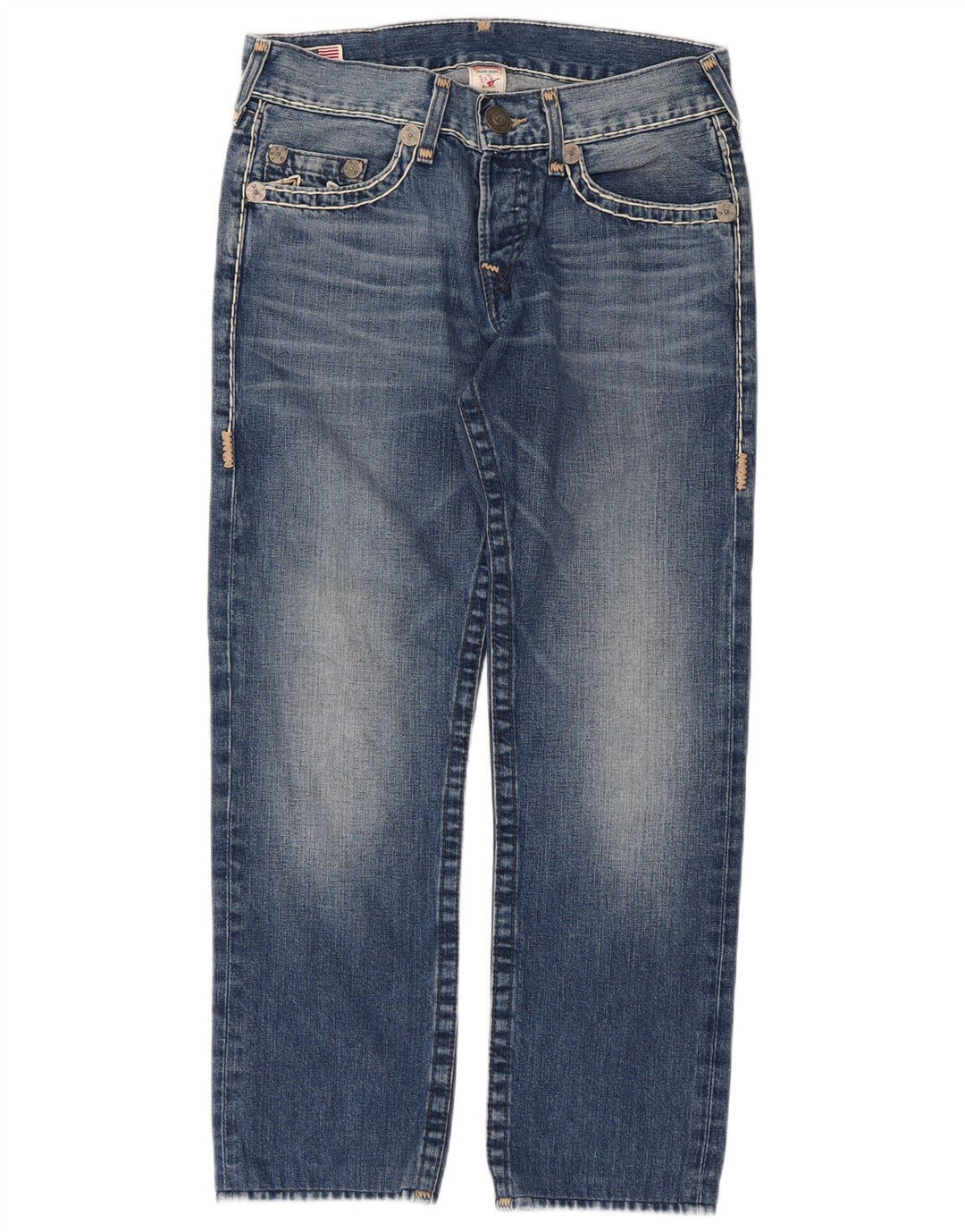 Jeans dritti da donna True Religion W31 L28 cotone blu