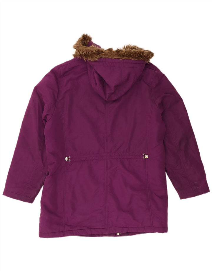 Giacca Parka con cappuccio da donna Marks & Spencer UK 20 2XL Poliestere viola