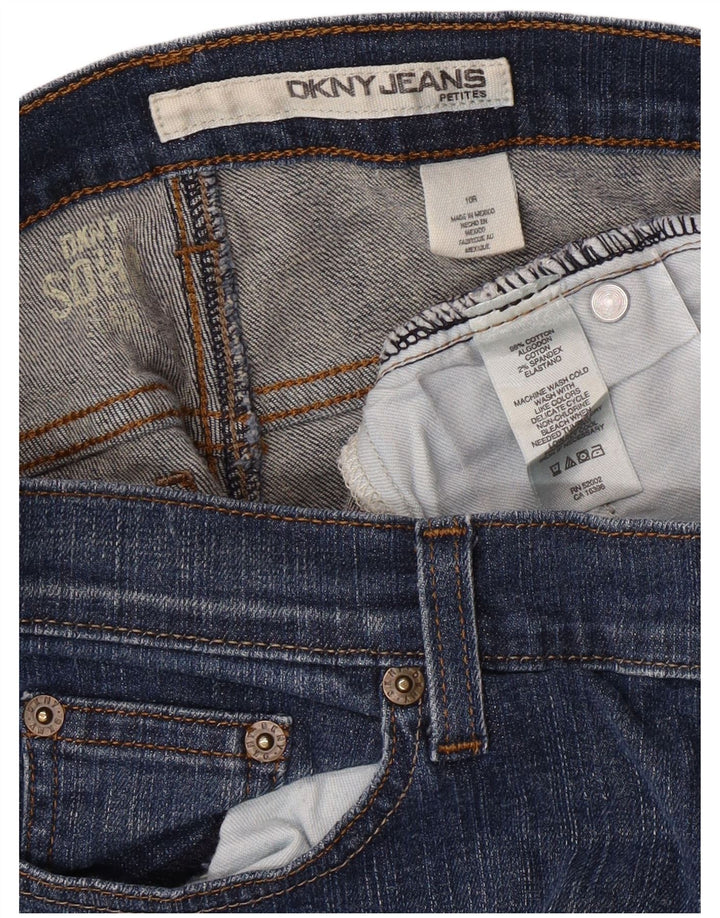 Jeans DKNY Petites Bootcut da donna US 10 Large W30 L26 Cotone blu