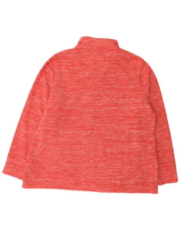 Weird Fish Maglione in pile da donna con zip e collo UK 22 3XL Poliestere chiazzato rosso