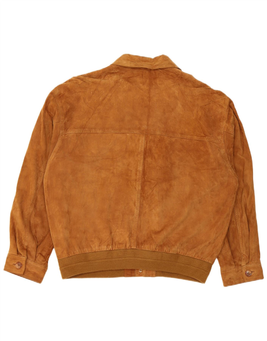 Giubbotto bomber vintage in pelle scamosciata da uomo IT 54 2XL in pelle marrone