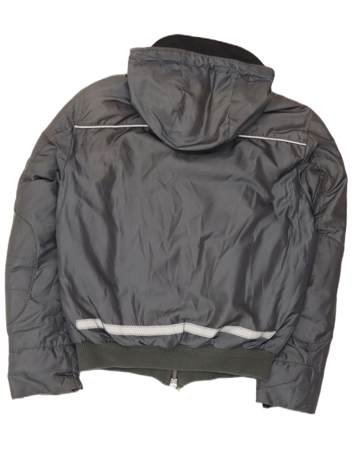 PEUTEREY Giacca imbottita bomber con cappuccio da uomo UK 38 Poliammide grigio medio