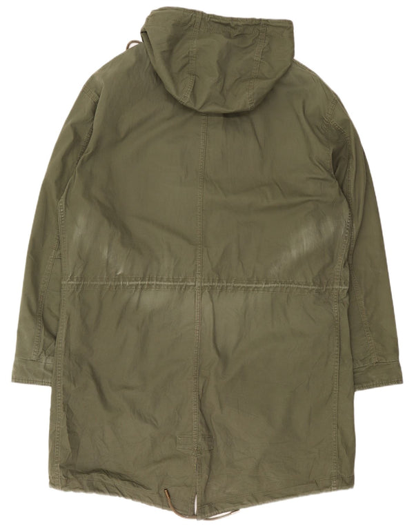 Giacca Parka con cappuccio da uomo Zara UK 40 grande color cachi