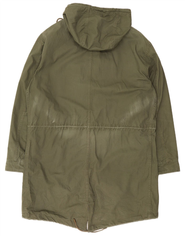 Giacca Parka con cappuccio da uomo Zara UK 40 grande color cachi