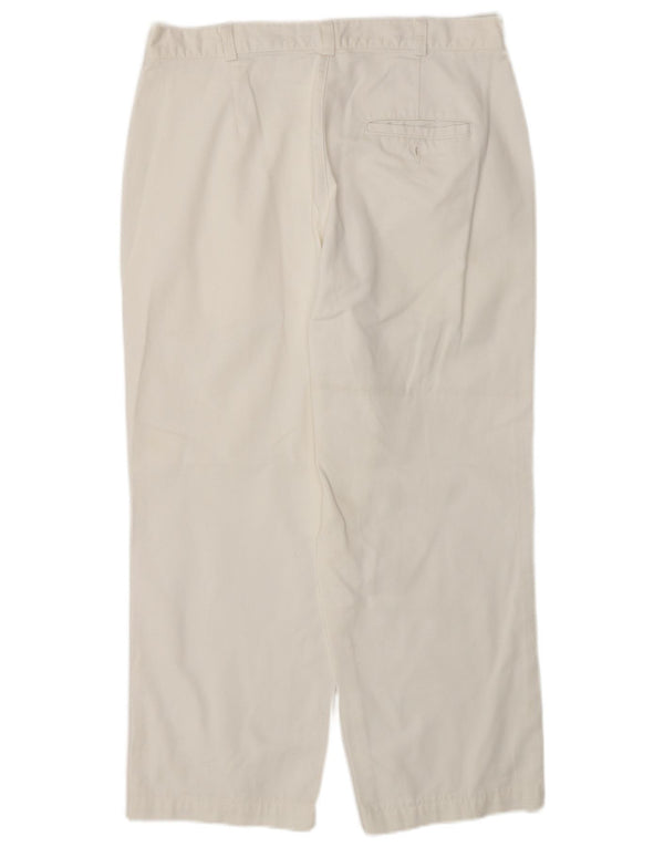 Dockers Pantaloni Capri larghi da donna US 12 Large W30 L23 Cotone bianco