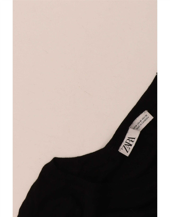 Maglione maglione con scollo a barca da donna Zara UK 14 medio nero