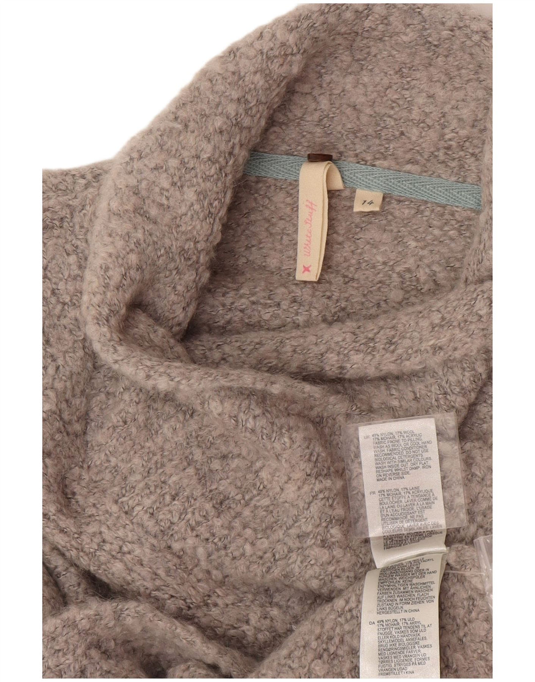 Maglione cardigan da donna White Stuff UK 14 Grande nylon grigio