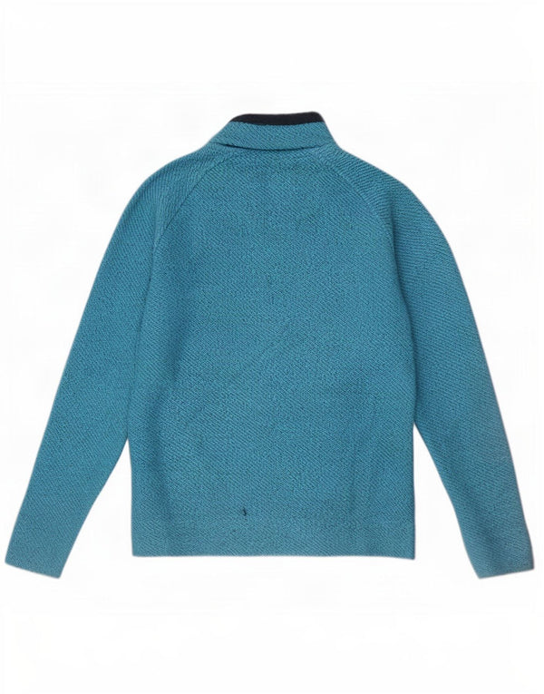 Felpa da donna con collo con zip Weird Fish, maglione UK 10, piccolo cotone blu