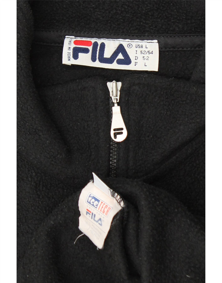 Maglione in pile da uomo Fila con zip e collo IT 52/54 Large nero poliestere