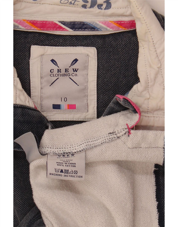 Crew Clothing Felpa da donna con collo abbottonato Maglione UK 10 Small Blu navy