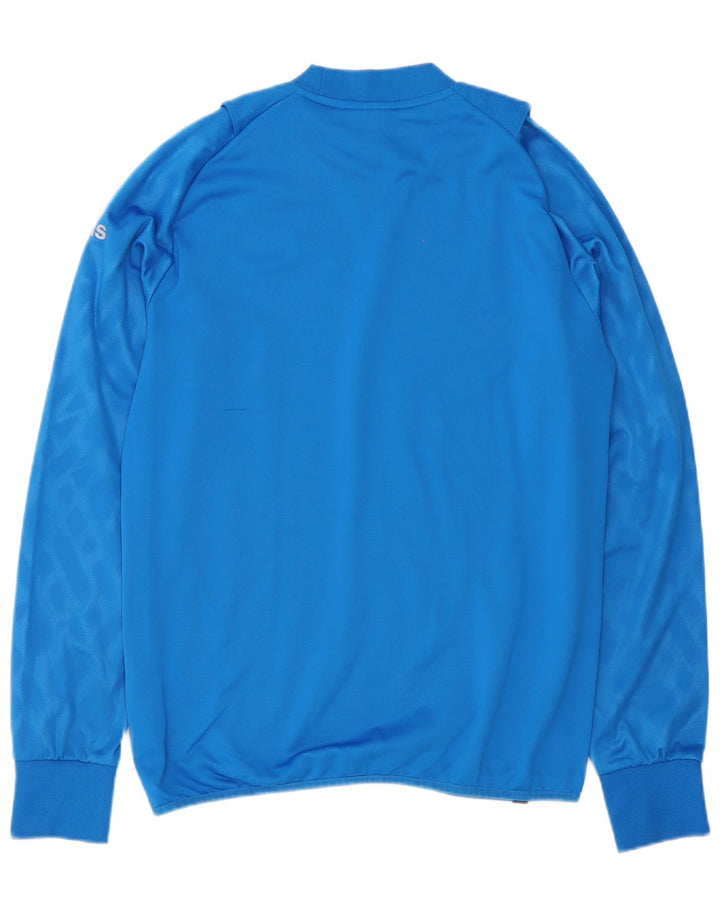 Top Adidas Climawarm da uomo a maniche lunghe in poliestere blu medio