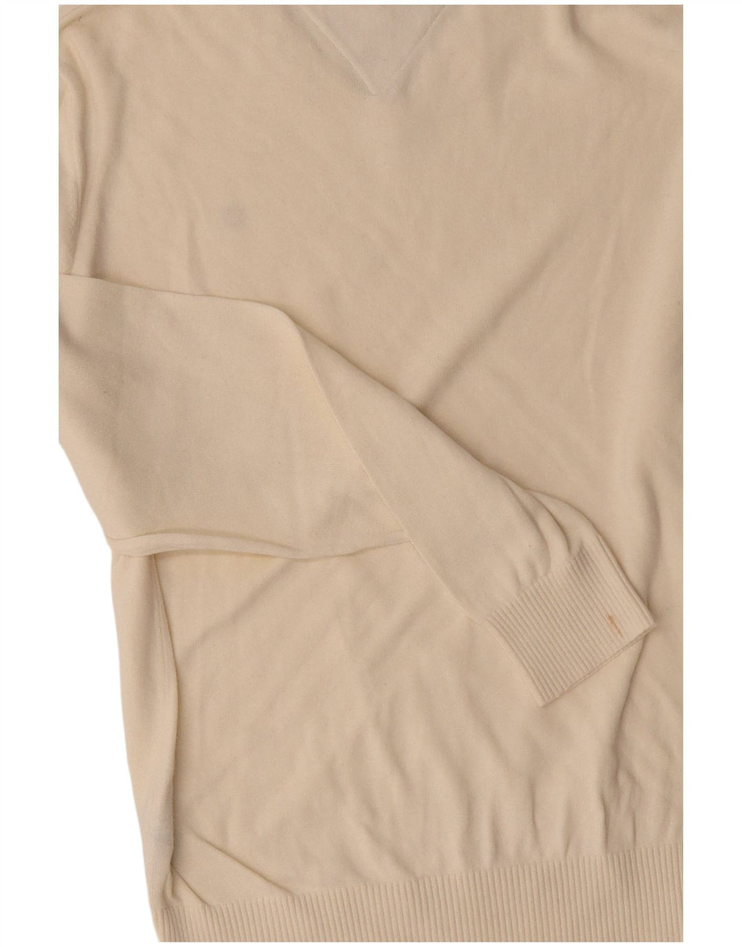 TOMMY HILFIGER Maglione da uomo con scollo a V in cotone bianco sporco medio