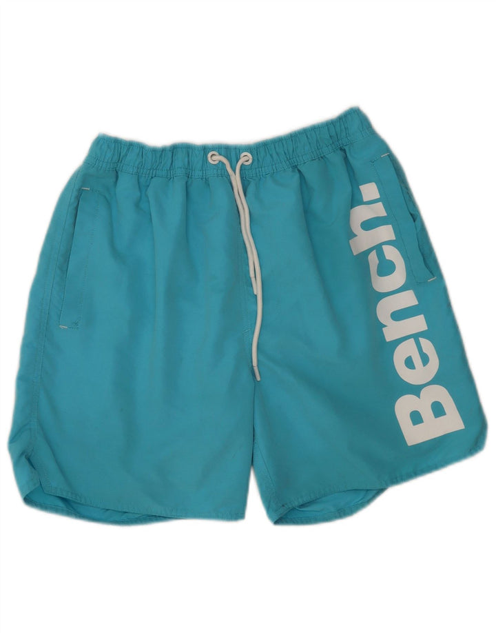 Pantaloncini da bagno grafici da uomo Bench in poliestere blu medio