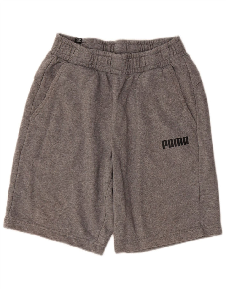 Pantaloncini sportivi da uomo Puma in cotone grigio medio