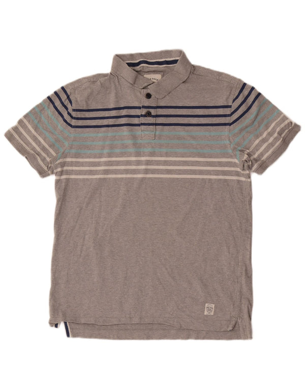 Fat Face Mens Polo Shirt Medium Grey Striped Cotton