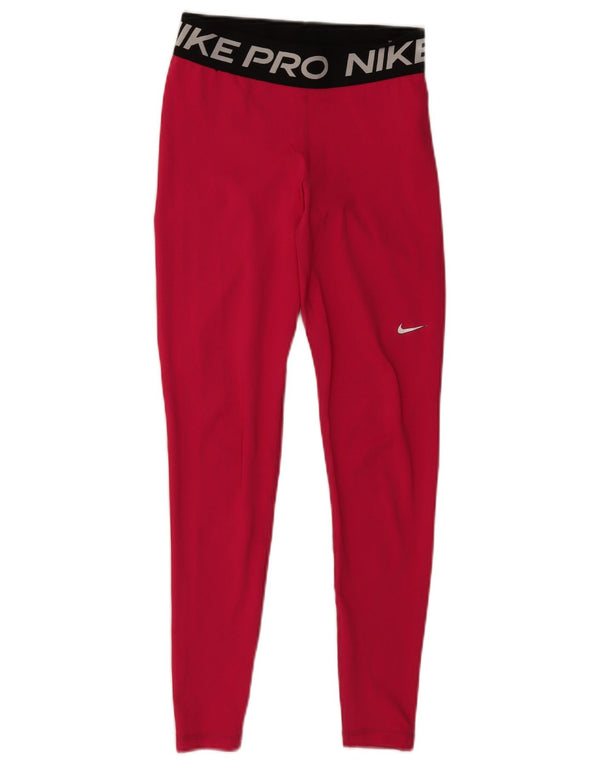 Leggings grafici NIKE da donna Dri Fit UK 8 Small Pink Colourblock