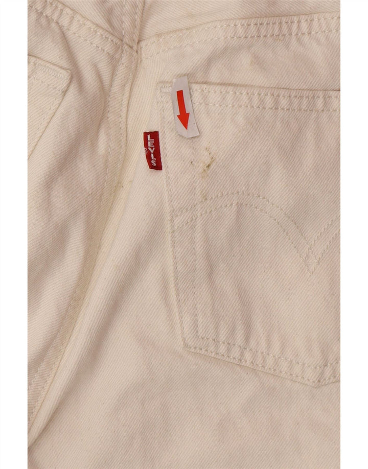 Levi's Uomo 501 Jeans dritti ritagliati effetto consumato W26 L26 cotone bianco sporco