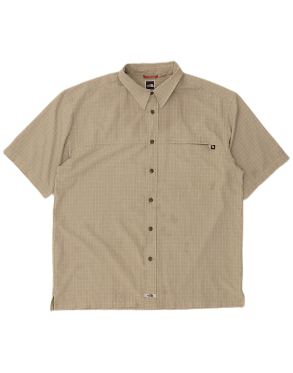 Camicia a maniche corte da uomo The North Face XL verde a quadri in poliestere
