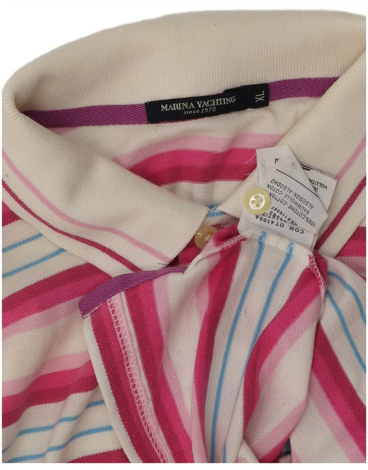 Polo da uomo Marina Yachting XL in cotone a righe rosa