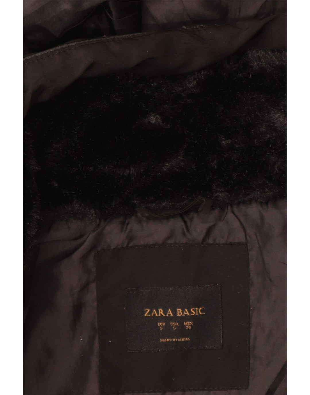 Giacca imbottita con cappuccio da donna Zara UK 10 piccola nera