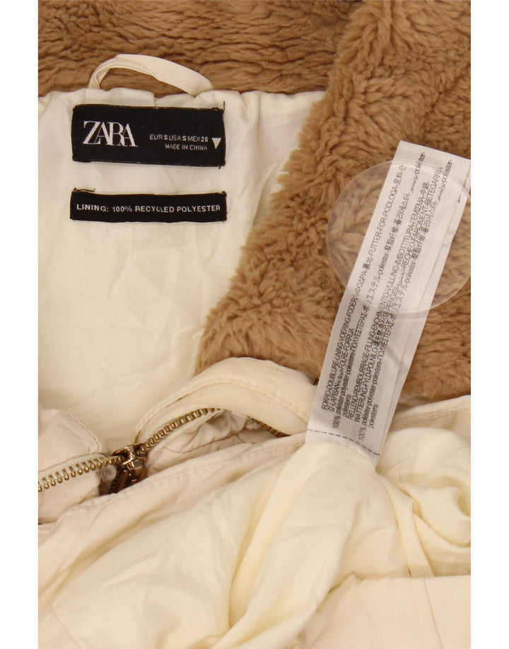 Giacca imbottita oversize da donna Zara UK 10 piccola poliestere bianco
