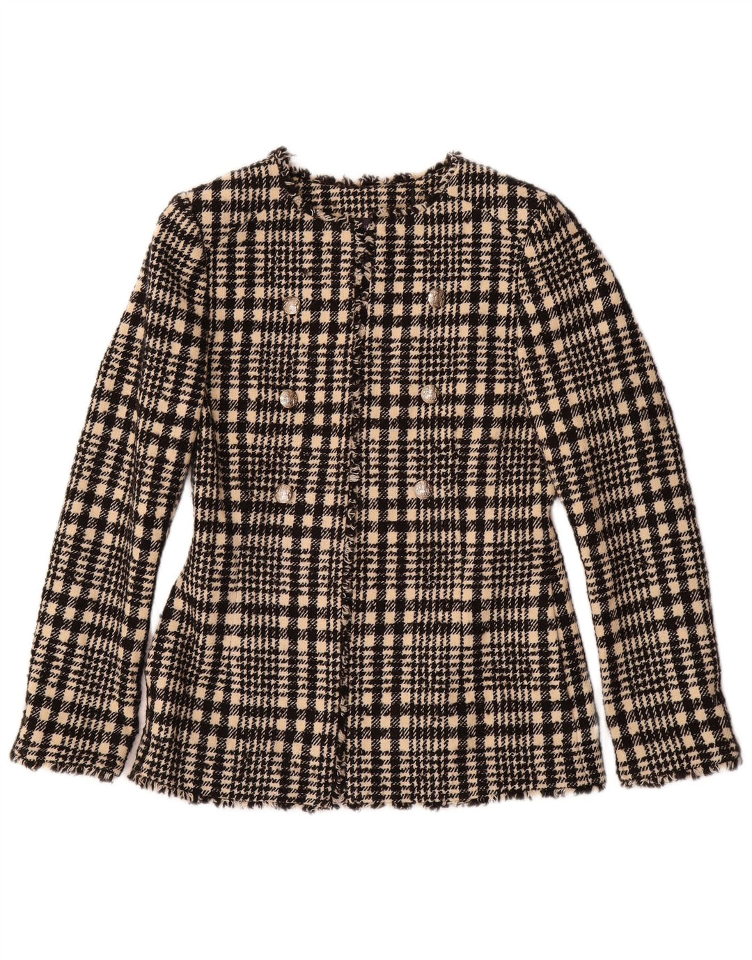 Giacca blazer da donna Marks & Spencer UK 6 XS poliestere scozzese nero