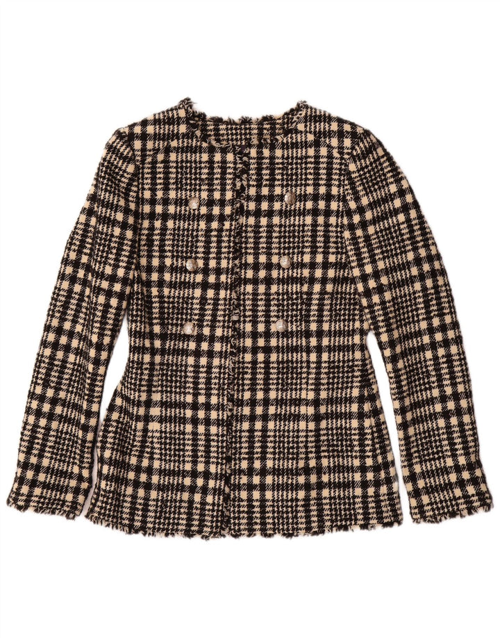 Giacca blazer da donna Marks & Spencer UK 6 XS poliestere scozzese nero