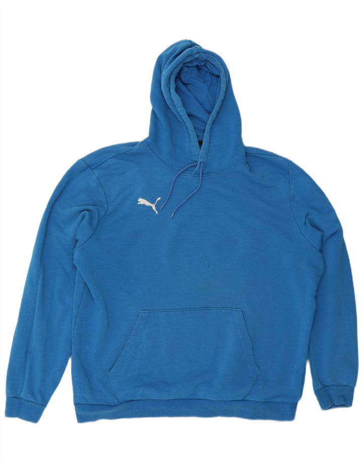 Felpa con cappuccio da uomo Puma XL in cotone blu