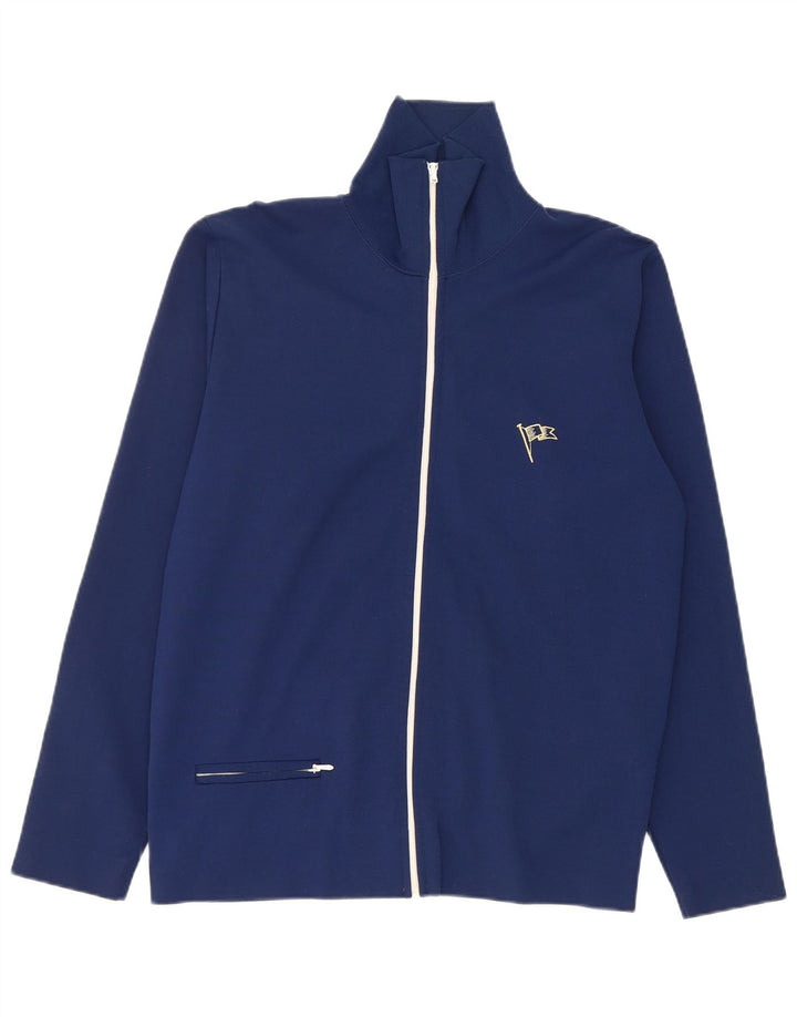 Giacca da ginnastica vintage da uomo, colore blu navy medio