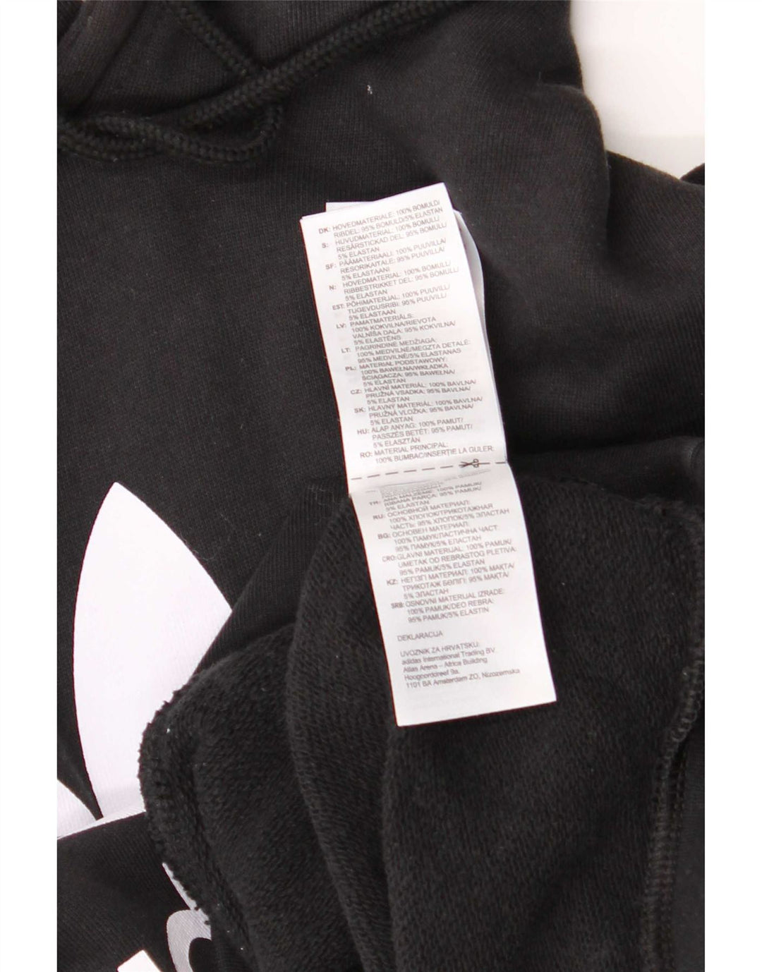 Felpa con cappuccio grafica da uomo Adidas, cotone medio nero