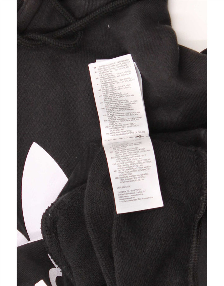 Felpa con cappuccio grafica da uomo Adidas, cotone medio nero