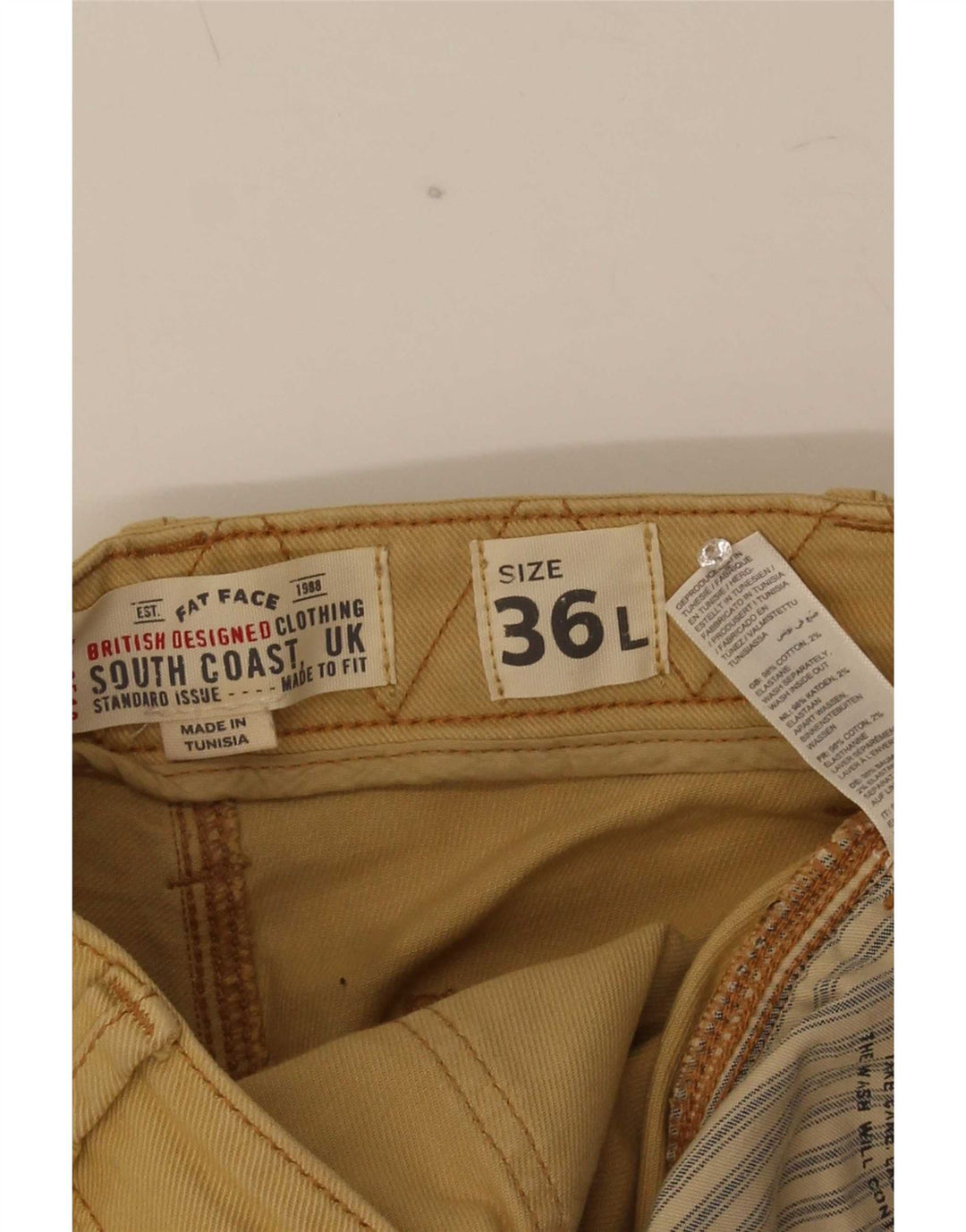 Bermuda da uomo Fat Face W36 grande in cotone beige