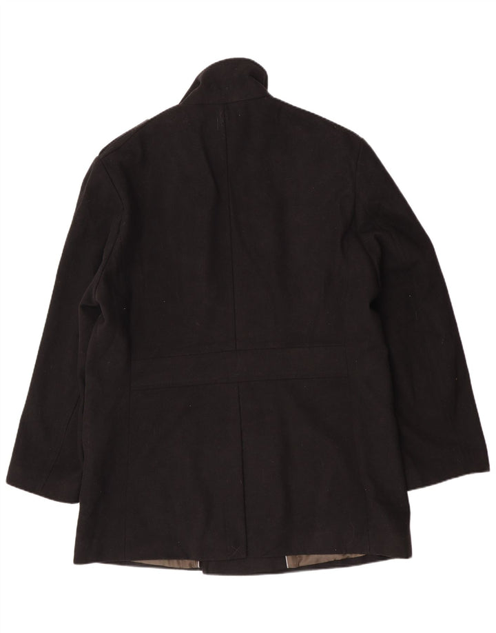 Cappotto doppiopetto militare da uomo Marks & Spencer UK 42 XL poliestere nero
