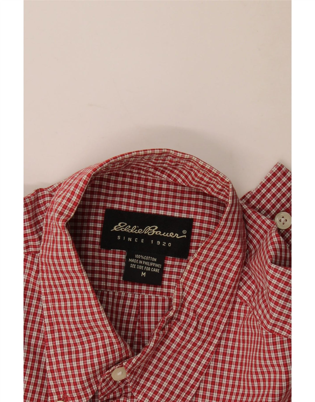 Camicia da uomo Eddie Bauer in cotone a quadri rossi medi
