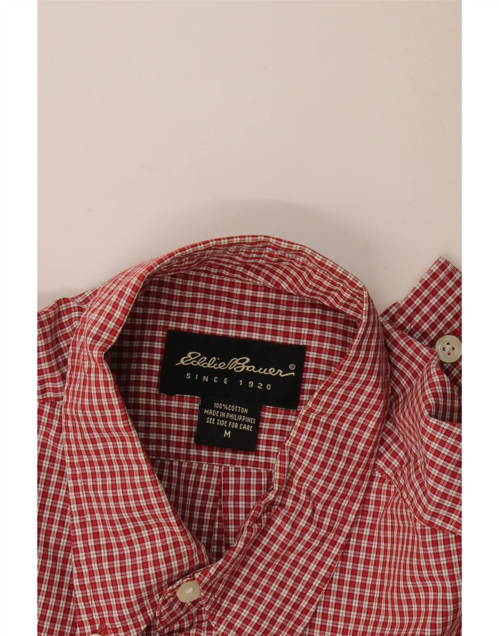 Camicia da uomo Eddie Bauer in cotone a quadri rossi medi