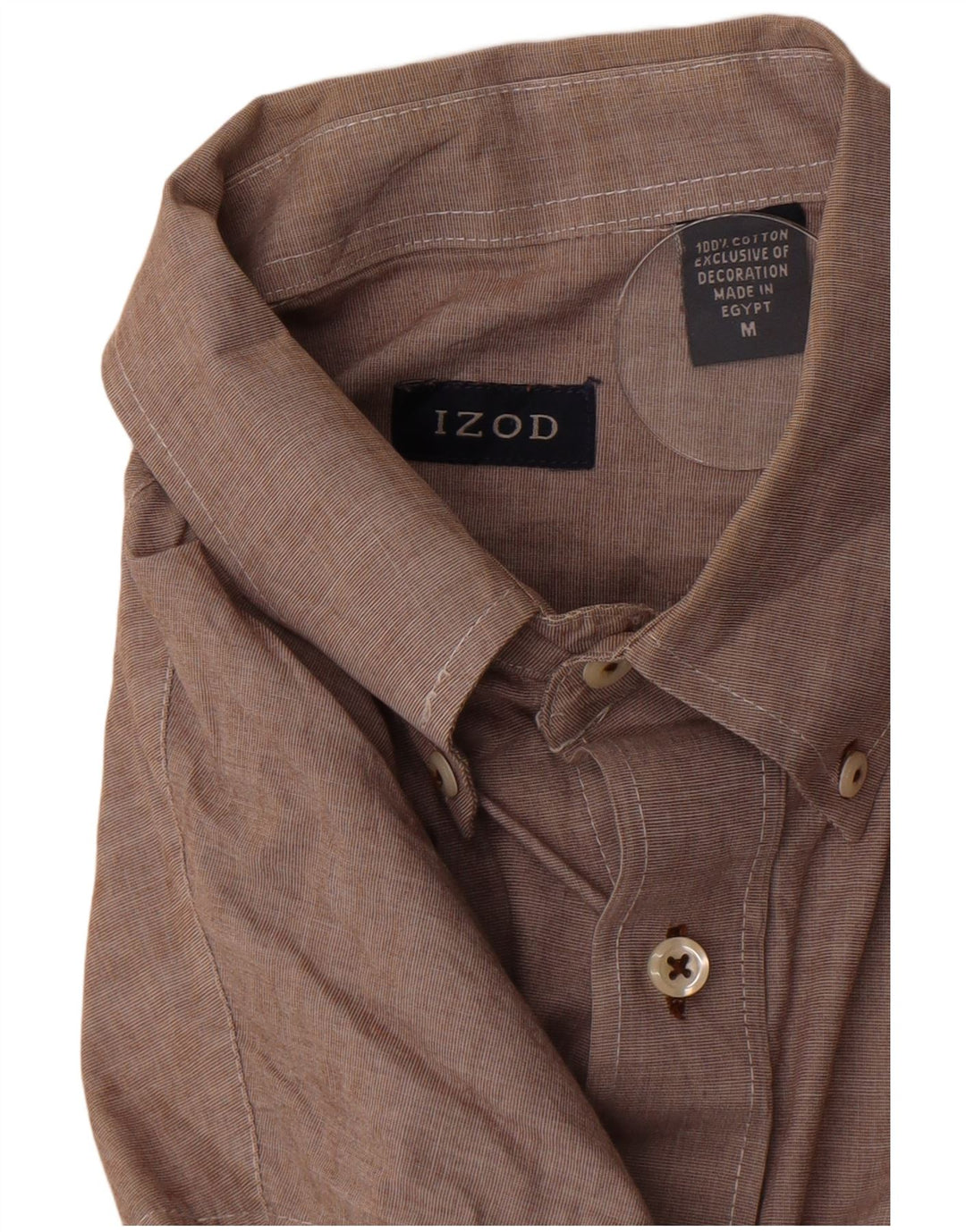 Camicia da uomo Izod in cotone marrone medio