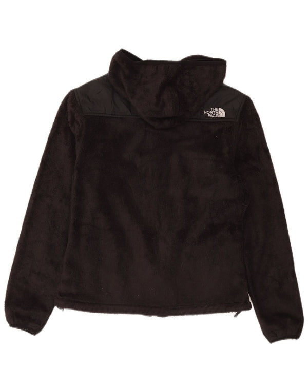 The North Face Womens Hooded Fleece Jacket UK 12 Medium Black Polyester