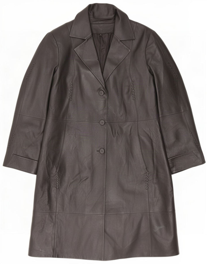 Cappotto in pelle vintage da donna IT 48 XL Nero