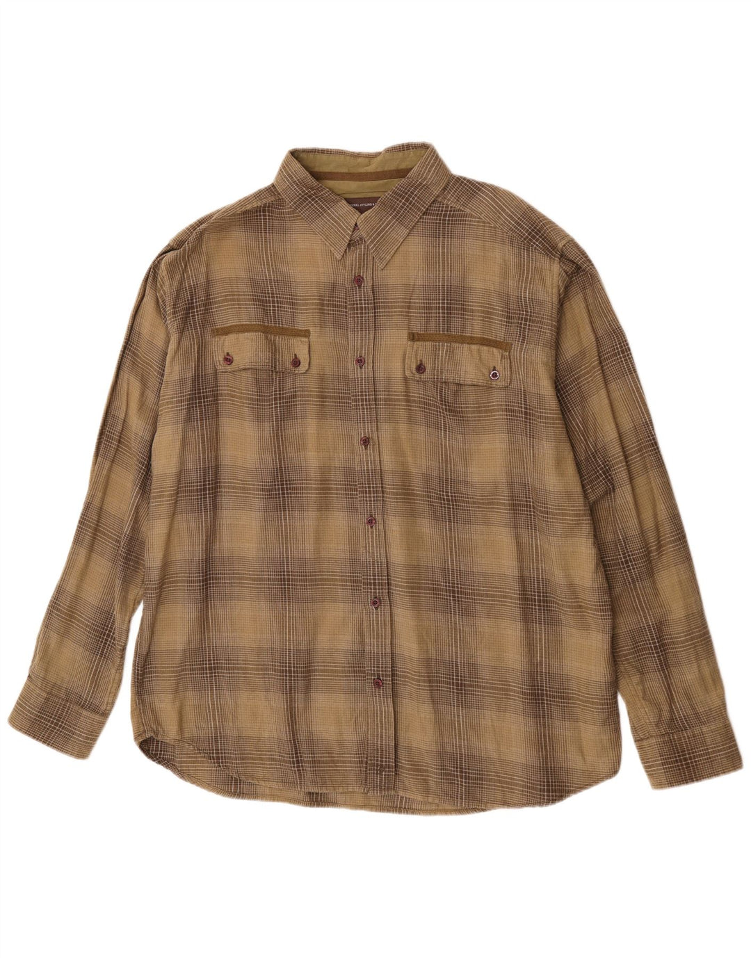 Camicia in flanella da uomo Wrangler 2XL cotone a quadri kaki