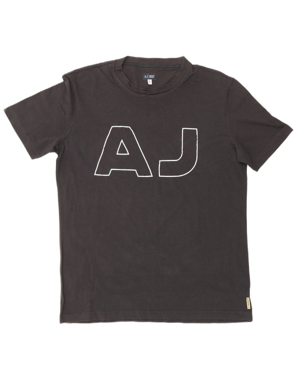 ARMANI JEANS T-shirt grafica da uomo Top 3XL cotone nero