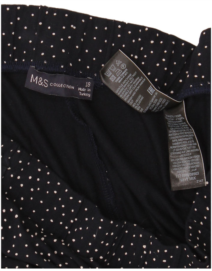 Leggings da donna Marks & Spencer UK 18 XL viscosa a pois blu navy
