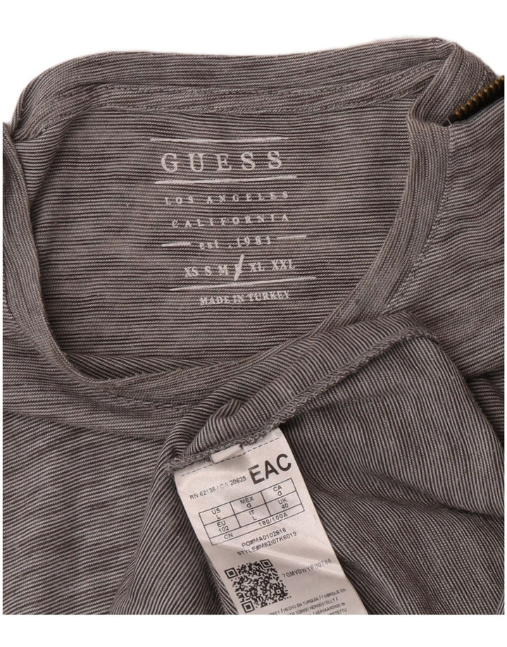 Guess T-shirt da uomo Top grande in poliestere chiazzato grigio