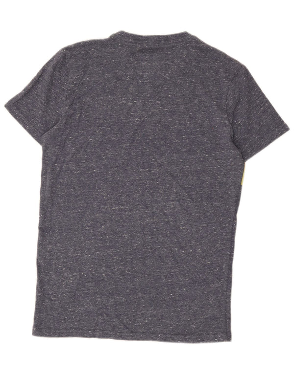 T-shirt grafica da uomo Superdry Top in cotone chiazzato blu piccolo